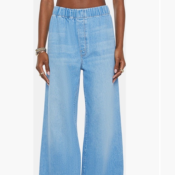 MOTHER Denim - MOTHER SNACKS Light Blue Wide-Leg Jeans